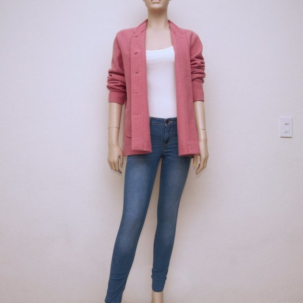 Norm Thompson Pink Button-Front Wool Jacket - Picture 2 of 7